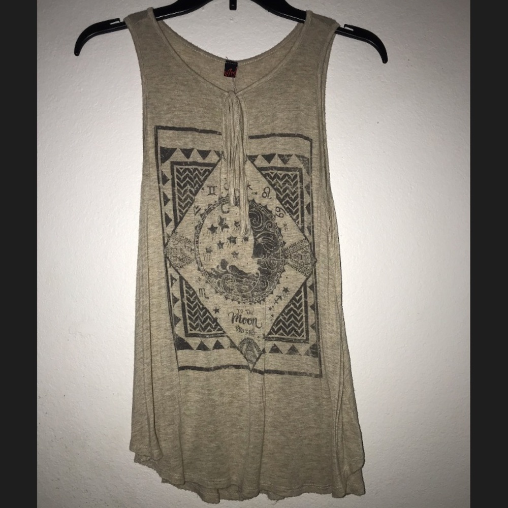 Beige Flowy Tank Top